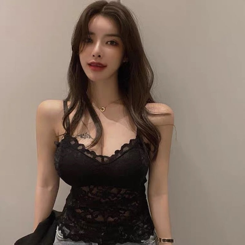 Dam Top Spaghetti Band Bomull-5