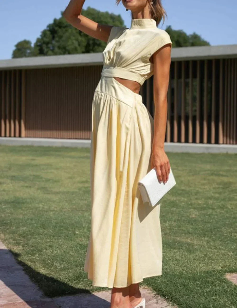 Fina Dam Klänningar Aftonstil Lätt Material-4