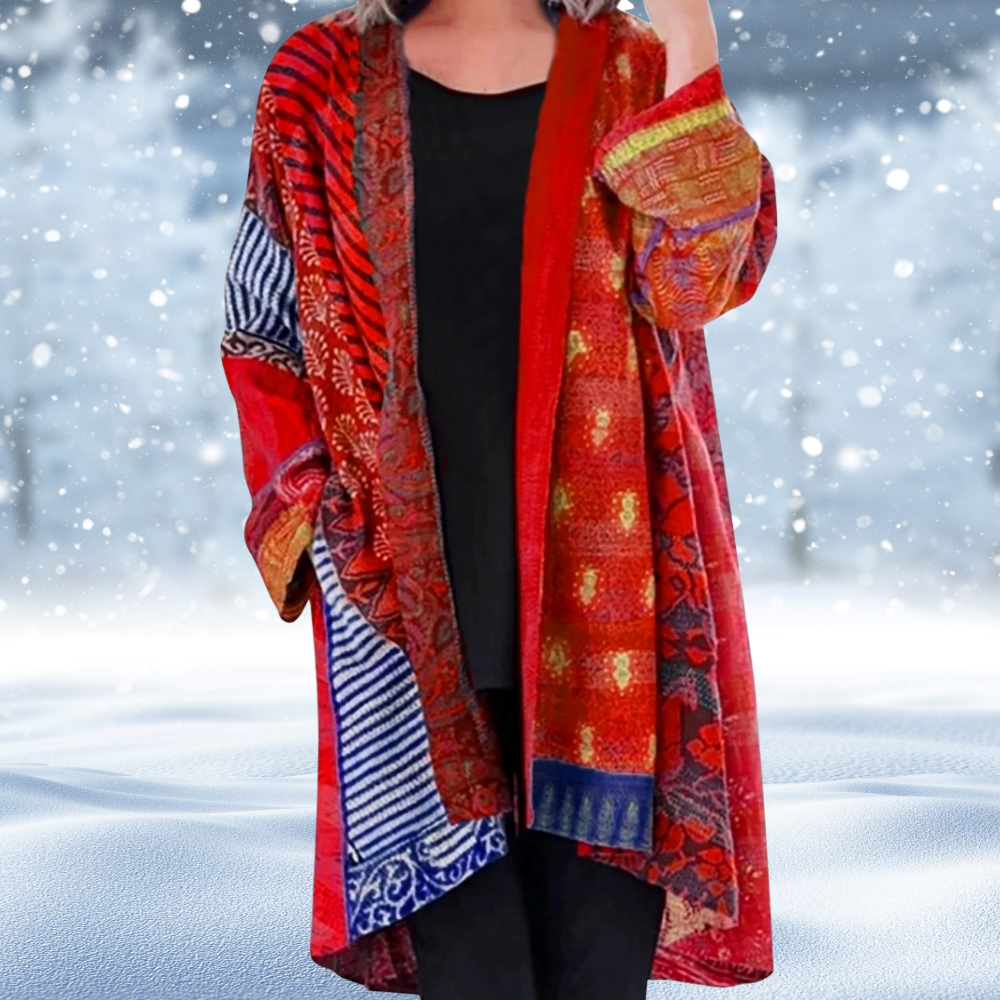 Variant image for Dam Vintage Cardigan Abstrakt Design Högkvalitativa Material-25