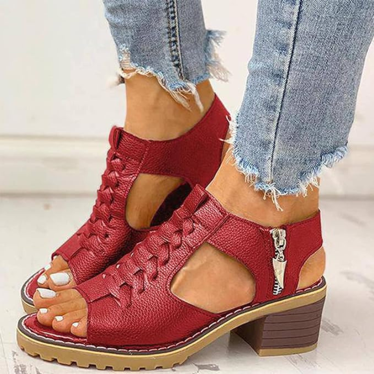 Dam Sandaler Elegant Ortopedisk Italienskt Läder-5