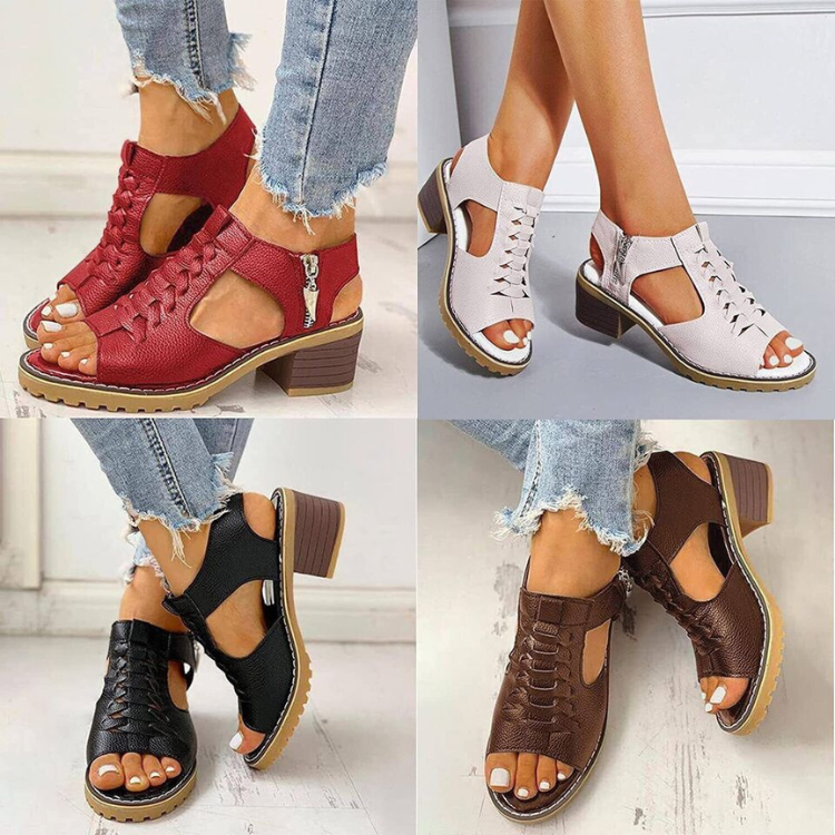 Dam Sandaler Elegant Ortopedisk Italienskt Läder-2