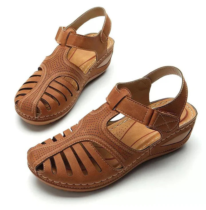 Sandaler Dam i Vintage Stil med Tåseparator - Syntetiska Material, Ergonomiska Fotbäddar och Öppen Design 4