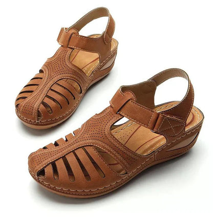 Sandaler Dam i Vintage Stil med Tåseparator - Syntetiska Material, Ergonomiska Fotbäddar och Öppen Design 4