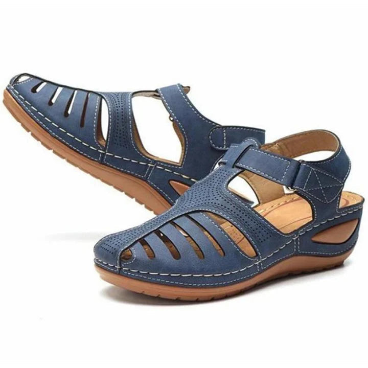Sandaler Dam i Vintage Stil med Tåseparator - Syntetiska Material, Ergonomiska Fotbäddar och Öppen Design 2