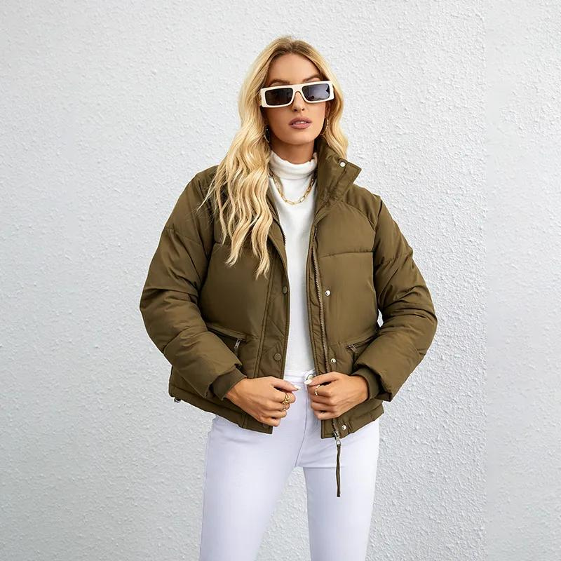 Variant image for Kvinna Kort Vadderad Parkajacka Stilren Polyester-17