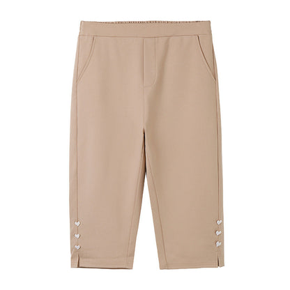 Snygga Capri Byxor Dam med Resår i Midjan – Stretchigt Tyg för Komfort och Rörelsefrihet 4