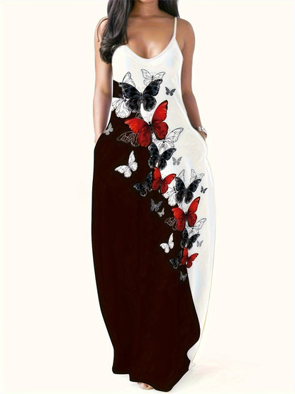 Fina Dam Klänningar Lång Utan Ärmar Digitaltryckt Polyester 1