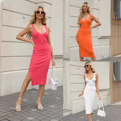 Fina Dam Klänningar Bodycon Spaghetti Band Urban Stil Polyester Viskos Elastan-2