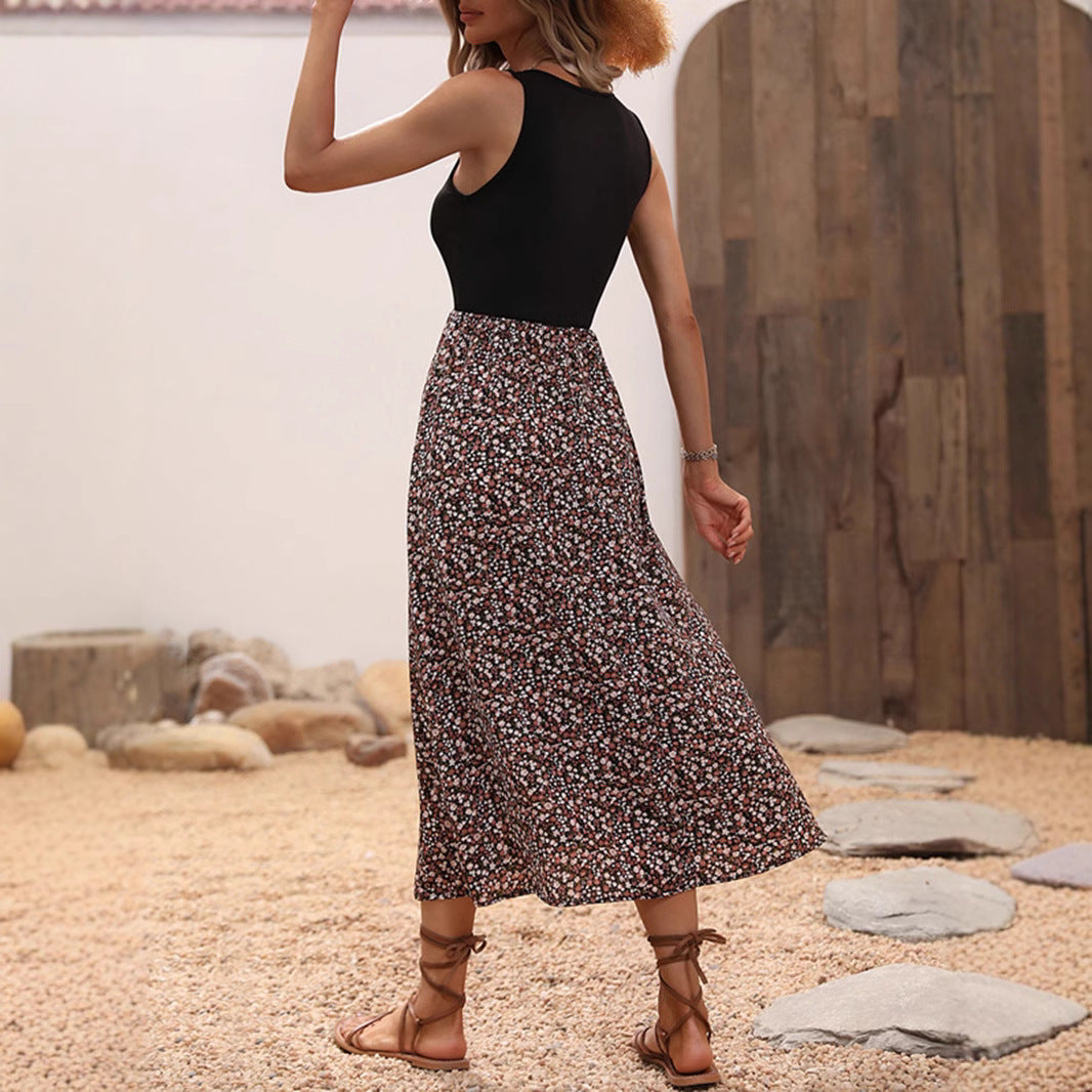 Dam Klänning A-Linje Färgblockerande Polyester-4