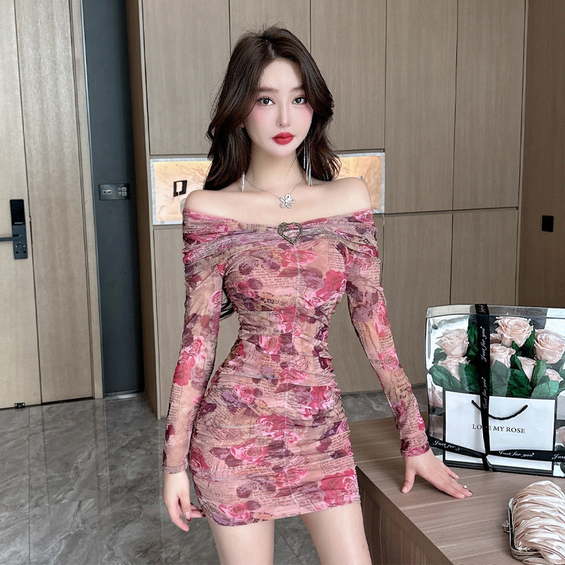 Variant image for Maxiklänning Dam Off-Shoulder Lång Ärmar Bodycon Polyester-1