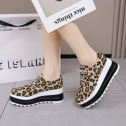 Kvinnors Platå Sneakers Leopardmönster Andningsbart Material-5