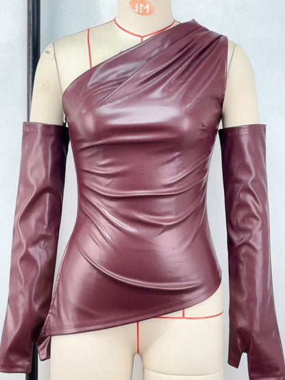 Asymmetrisk Läderväst Dam med Elastisk Passform – Trendig Streetwear för Vardagsbruk 10