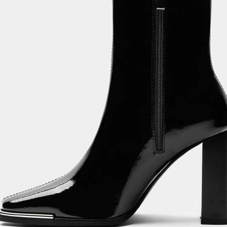 Kvinnors Ankelstövlar Glamourös Blockhäl Hållbart Material-6