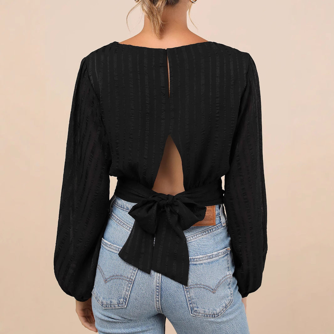 Dam Chiffongtröja Blommig Slim Fit Långa Ärmar-3