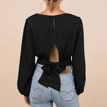 Dam Chiffongtröja Blommig Slim Fit Långa Ärmar-3