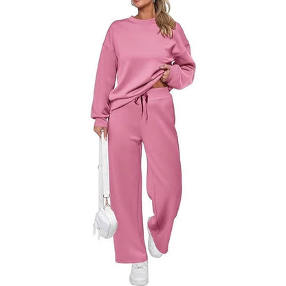 Dam Tvådelad Uppsättning Bredbenade Byxor Polyester-2