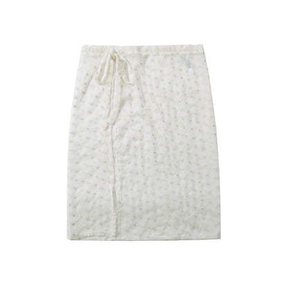 Dam Midi Kjol Blommig Design Elastisk Midja Hållbart Material 1