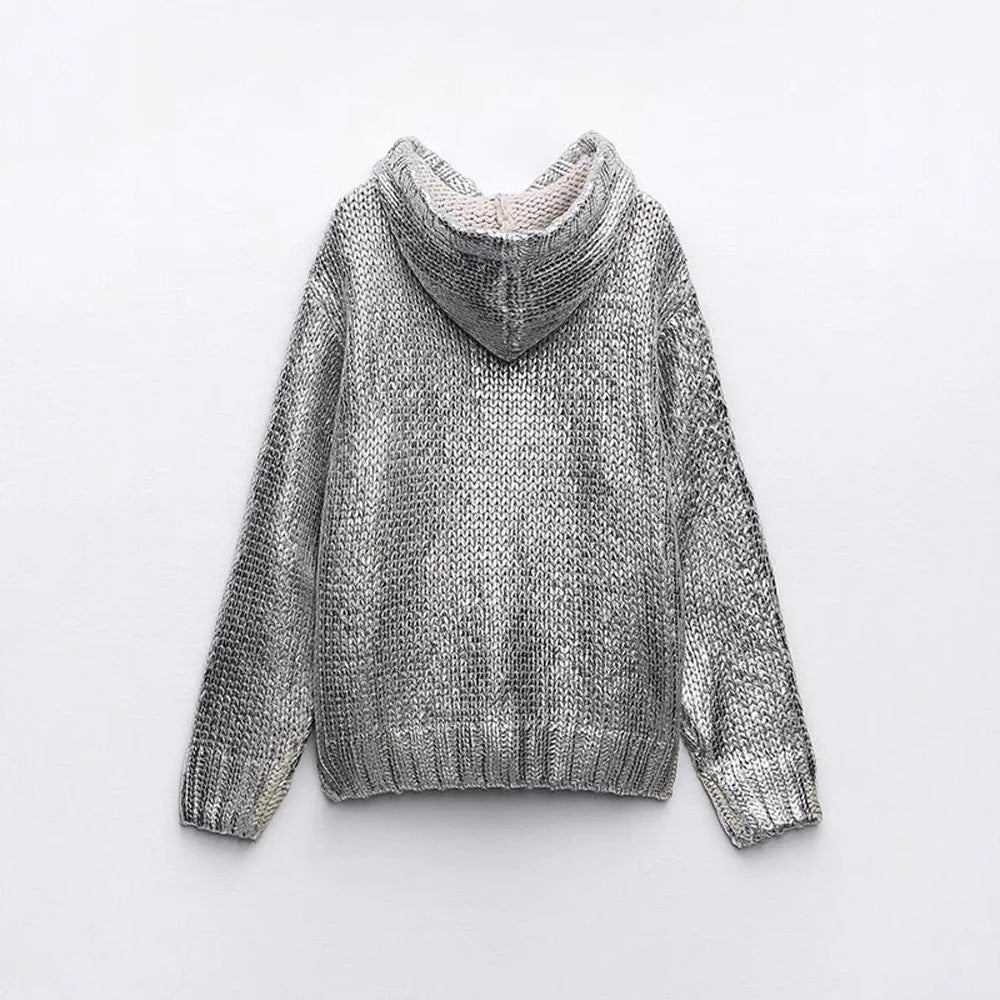 Kvinnors Hoodie Avslappnad Design Blandad Fiber 2