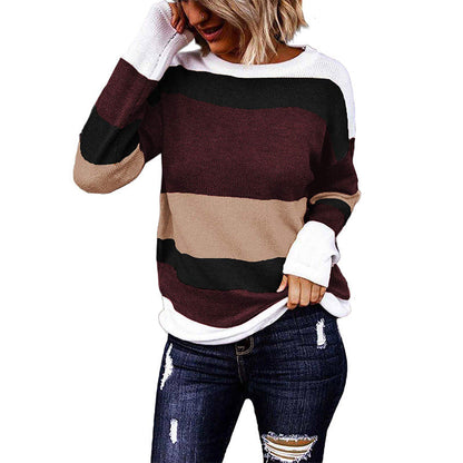 Stickad Dam Tröja Leopardmönster Polyester Casual-3