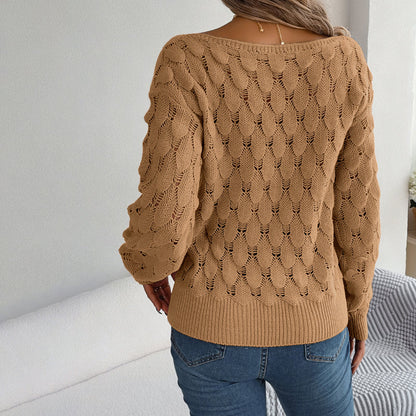 Kvinnors Ihålig Sticktröja Luftig Design Mjuk Material 3