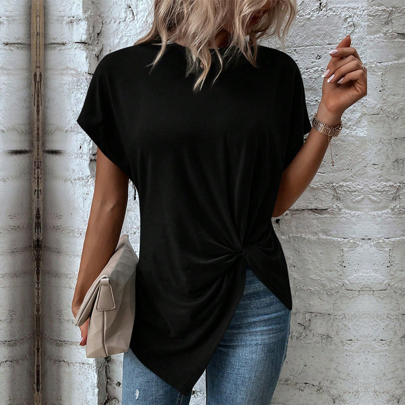 Dam Tröja Oregelbunden Kortärmad Polyester Casual-2