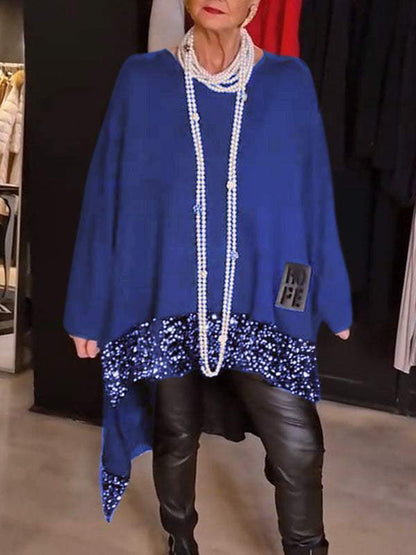 Variant image for Dam Paljett Topp Löst Fit Glittrig Polyester Festtopp-31