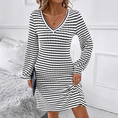 Dam A-Line Klänning Lång Ärmar Polyester för Vardags och Fest-6