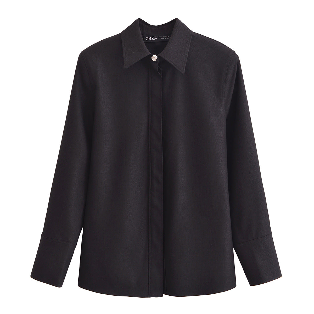 Dam Set med Veckad Skjorta och Skräddarsydda Byxor i Högkvalitativt Tyg-1