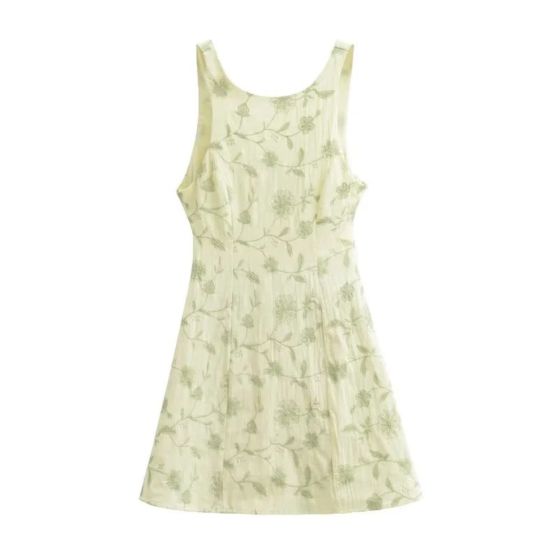 Dam Sommarklänning Blommig Elegant Snitt Andningsbart Material 1