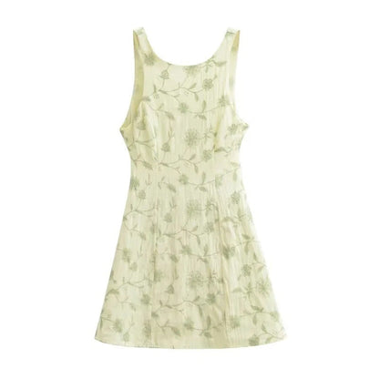 Dam Sommarklänning Blommig Elegant Snitt Andningsbart Material 1