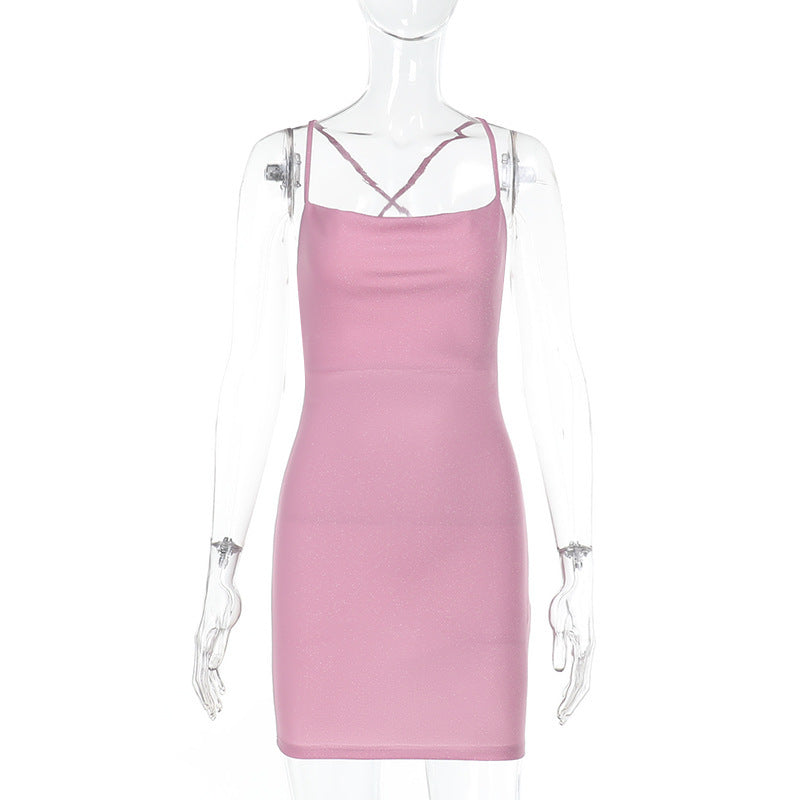 Festliches Kleid mit Justierbaren Spaghettiremmar – Figurnah, Schimmerndes Elastisches Material, Perfekt für Partys und Anlässe 7