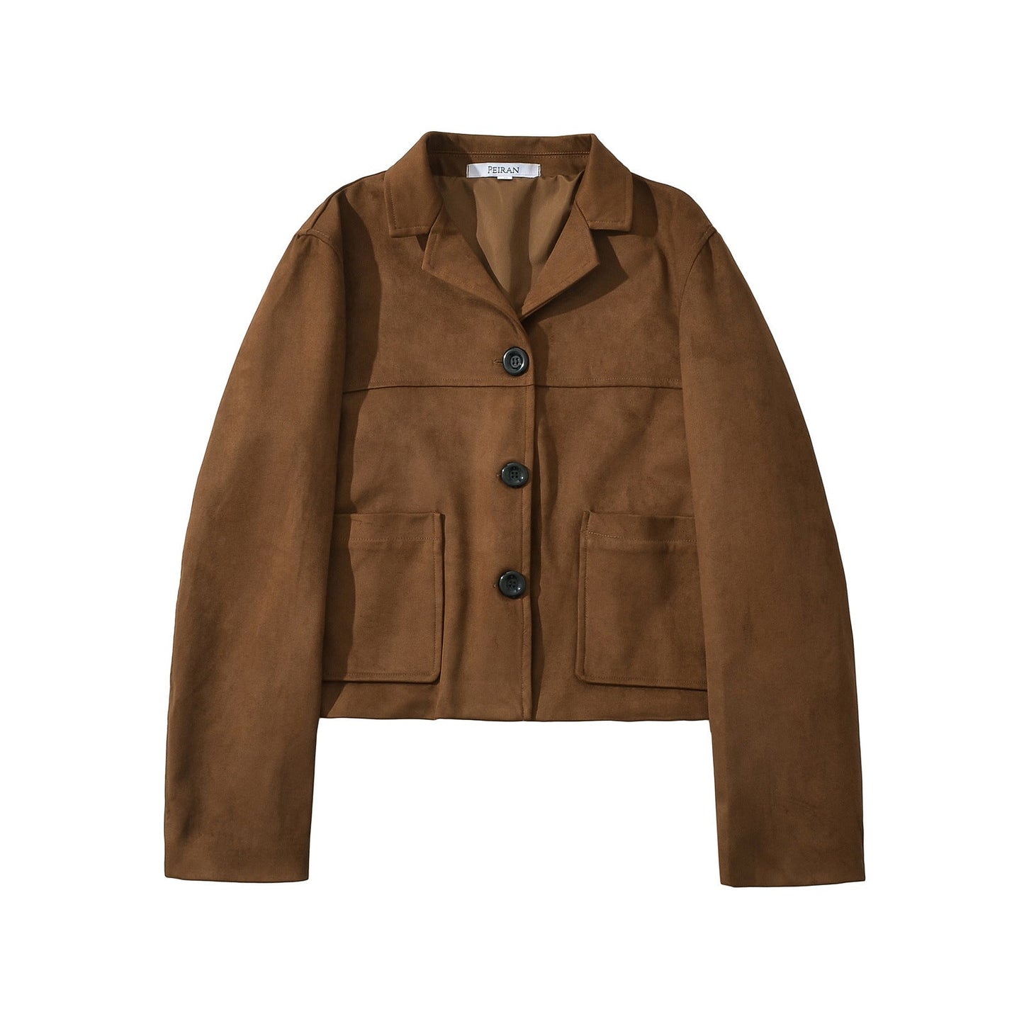 Dam Skinnjacka Modern Midjefit Syntetiskt Läder med Fickor 5