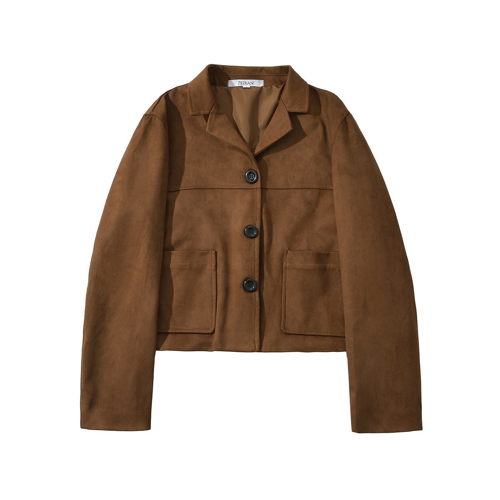 Dam Skinnjacka Modern Midjefit Syntetiskt Läder med Fickor 5