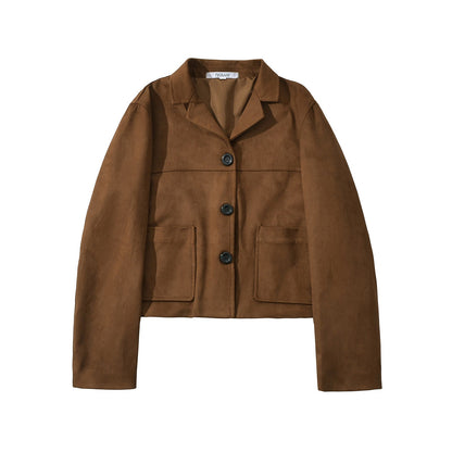 Dam Skinnjacka Modern Midjefit Syntetiskt Läder med Fickor 5