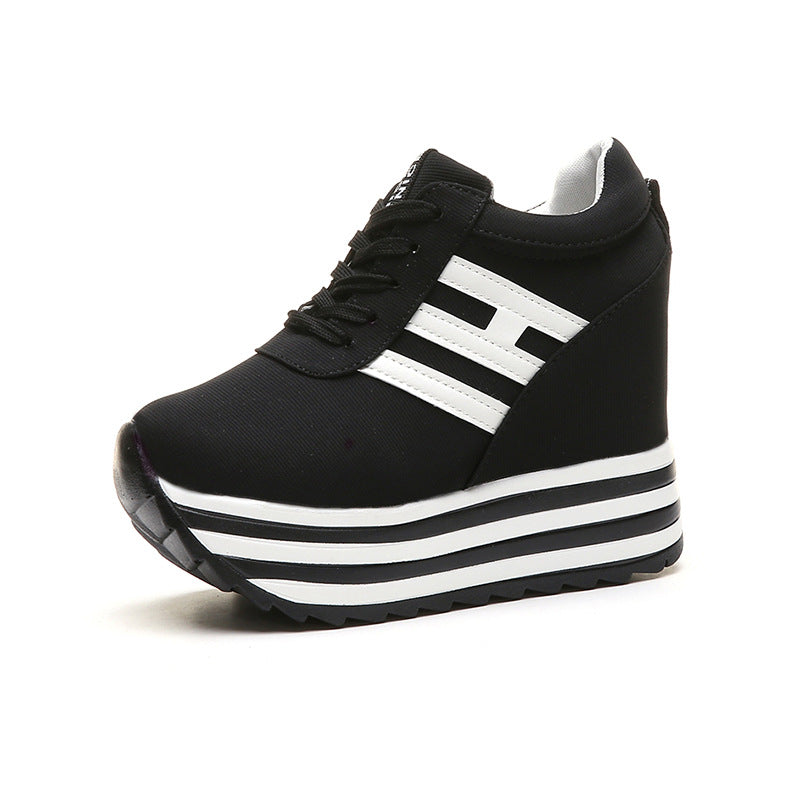 Dam Sneakers Platå Andningsbart Syntetiskt Material 6