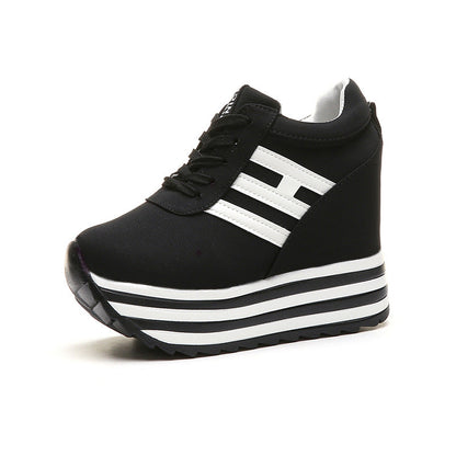 Dam Sneakers Platå Andningsbart Syntetiskt Material 6