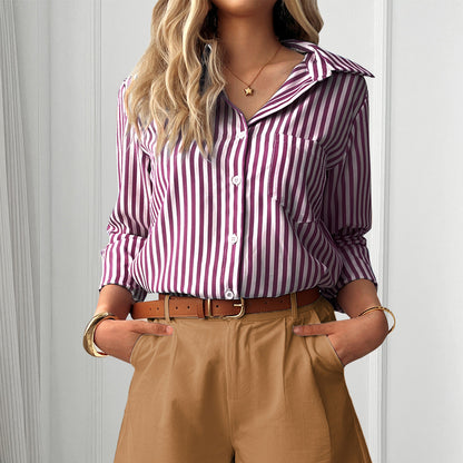 Variant image for Lång Kofta Dam Färgblockad Polyester Långärmad Cardigan-18
