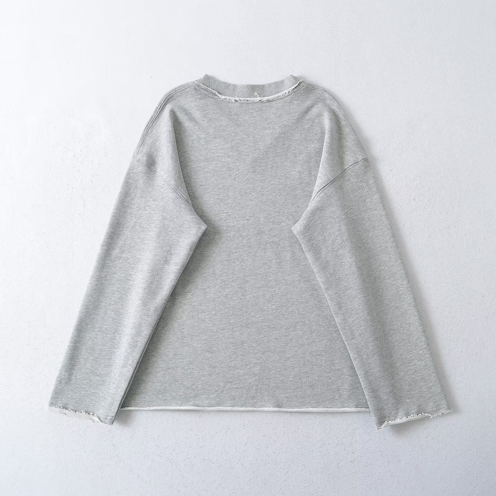 Kvinnors Långärmad Skjorta V-Hals Fransar Bomullsmix-4