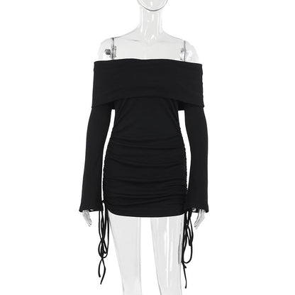 Kvinnors Off-Shoulder Miniklänning med Rüsch-detaljer i Högkvalitativt Tyg 8