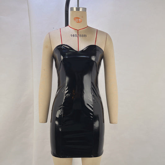 Kvinnors Bodycon Klänning Off-Shoulder Polyester Mini-1