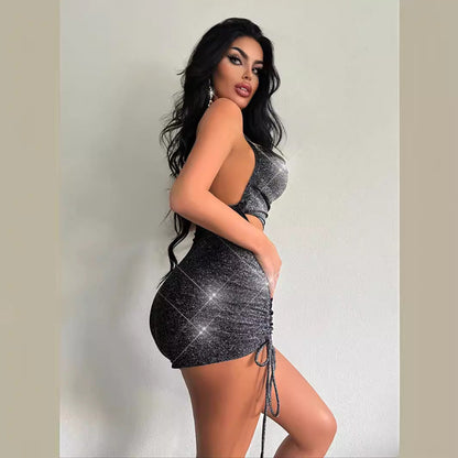 Dam Crop Top och Mini-Rock Set Asymmetrisk Mikrofiber 3