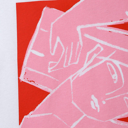 Dam T Shirt Avslappnad Överdimensionerad Bomull med Konstnärligt Tryck-4