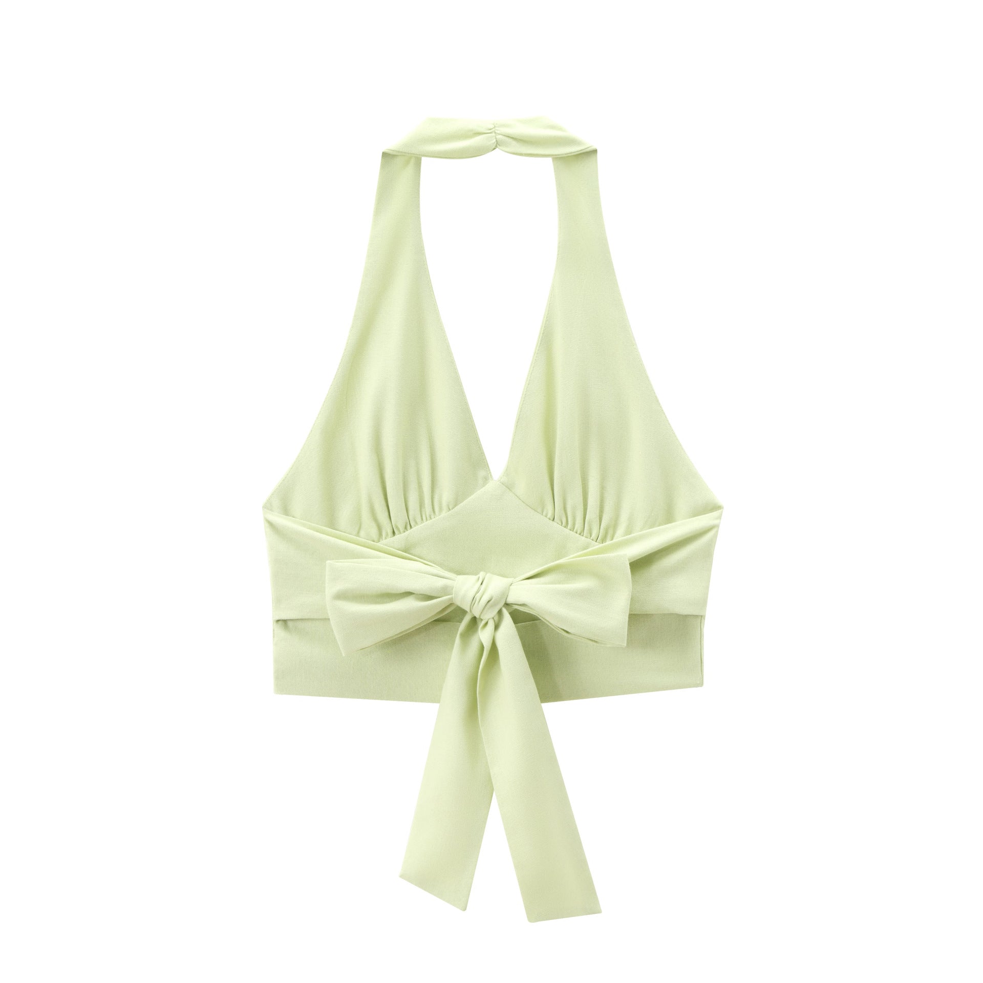 Kvinnors Kort Vest Halterneck Polyester i Street Style-2