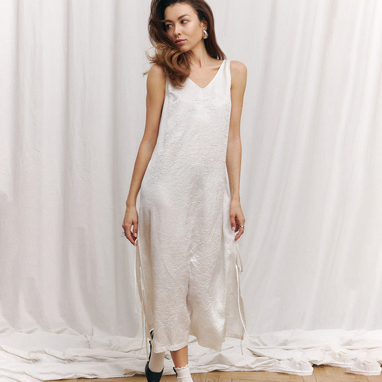 Dam Byxdress Löst Snitt Polyester för Avslappnad Stil-2