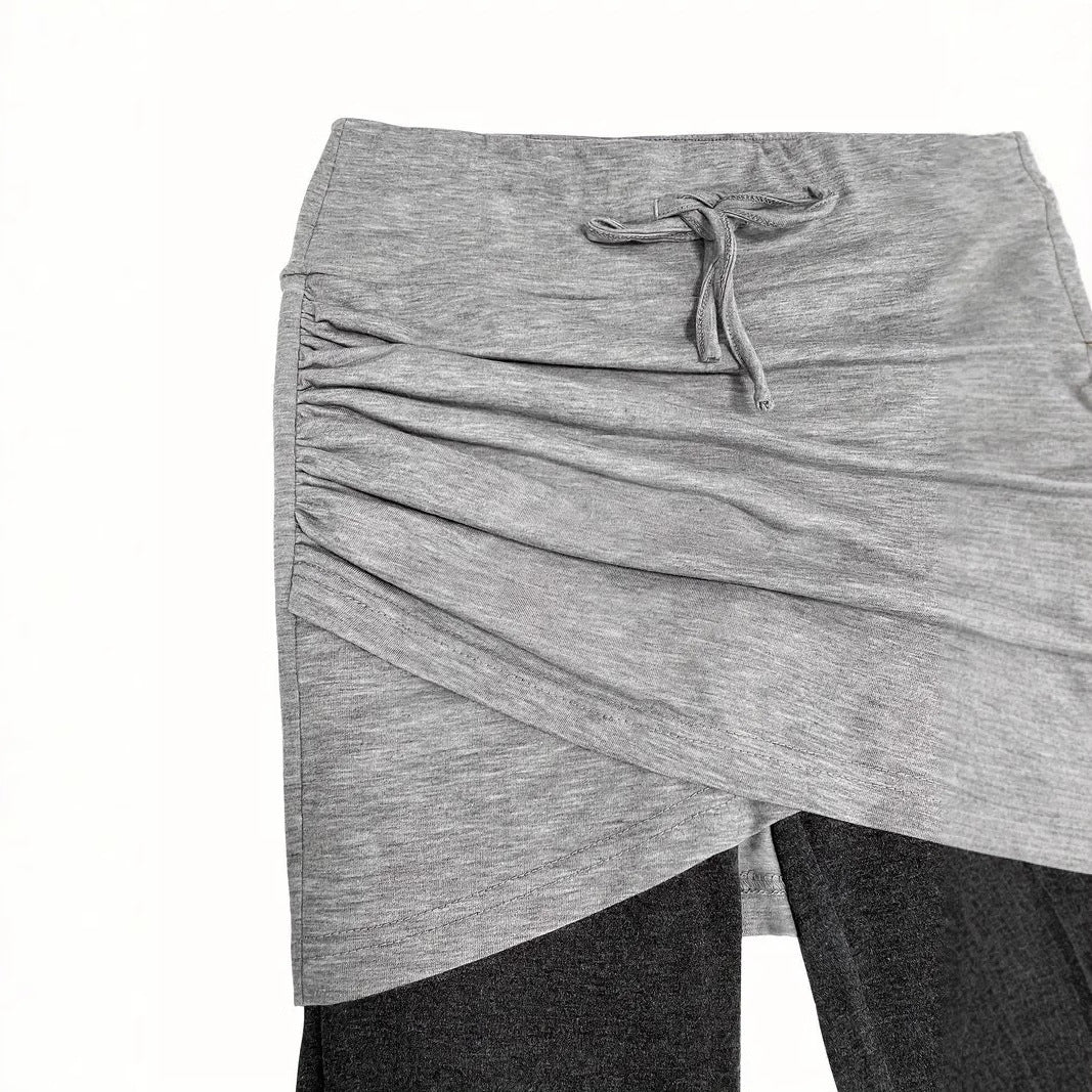 Kvinnors Sportleggings med Kjol och Justerbart Midjeband – Andningsbart Tyg i Svart för Träning och Fritid 5