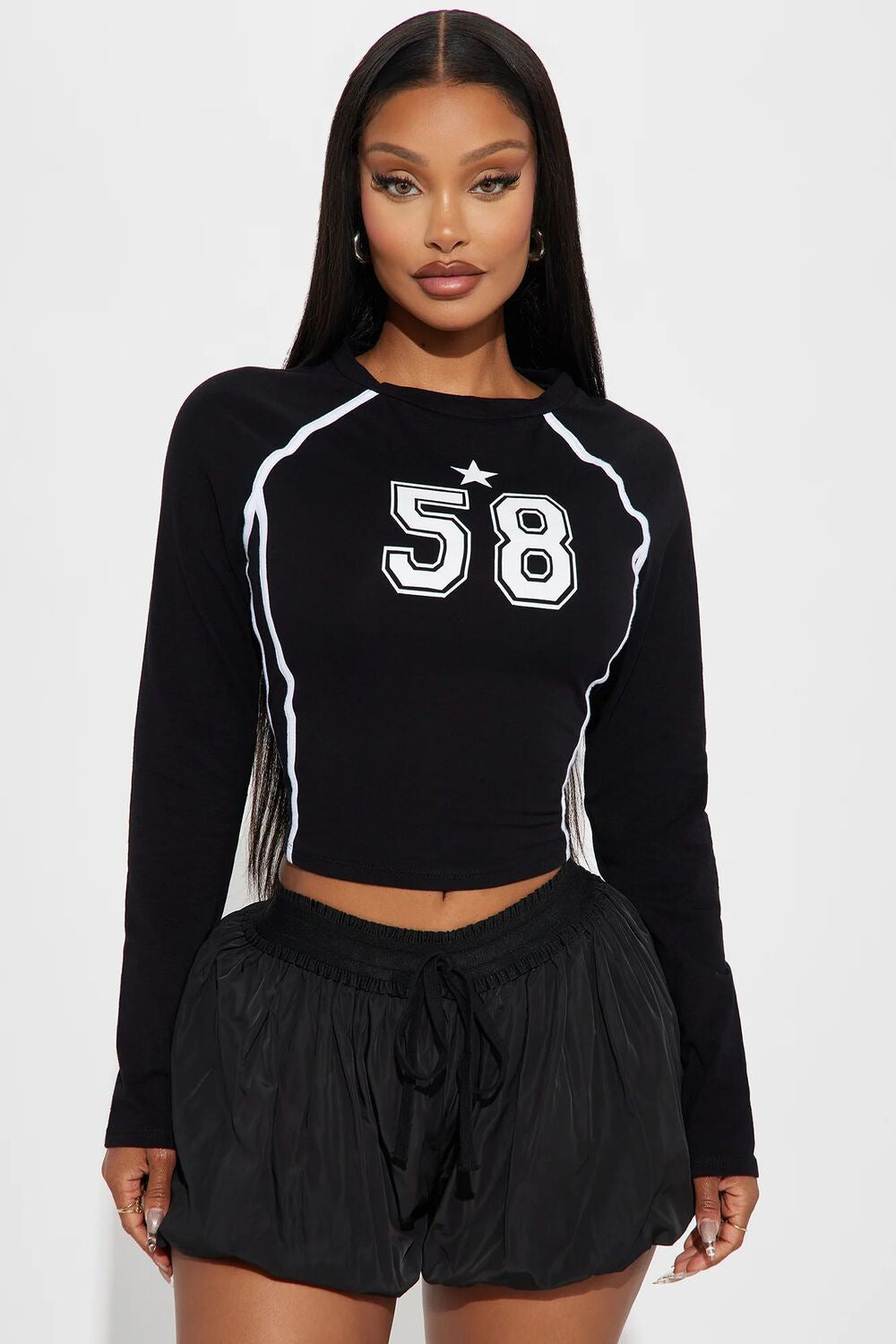 Variant image for Dam T-shirt Streetwear Crop Top Elastisk Spandex-10