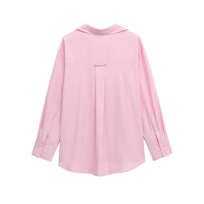 Dam Skjorta Randig Långärmad Polyester-3