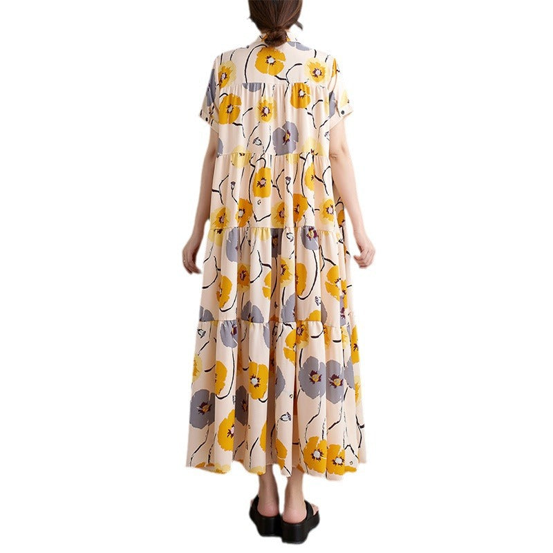 Kvinnors Långklänning Flödesplicering Polyester för Fest och Bröllop-6