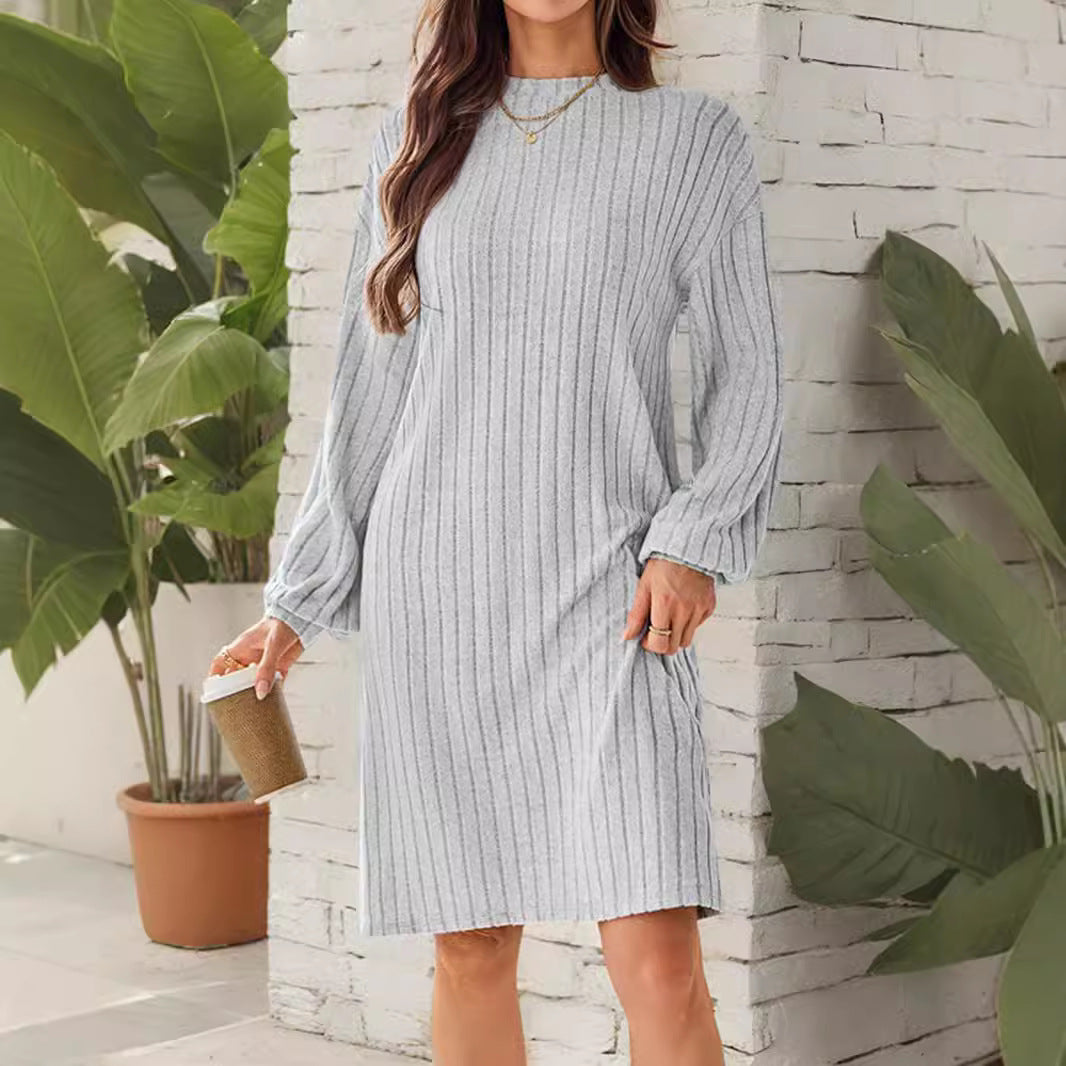 Damklänning Långärmad Casual Polyester Normal Passform-2