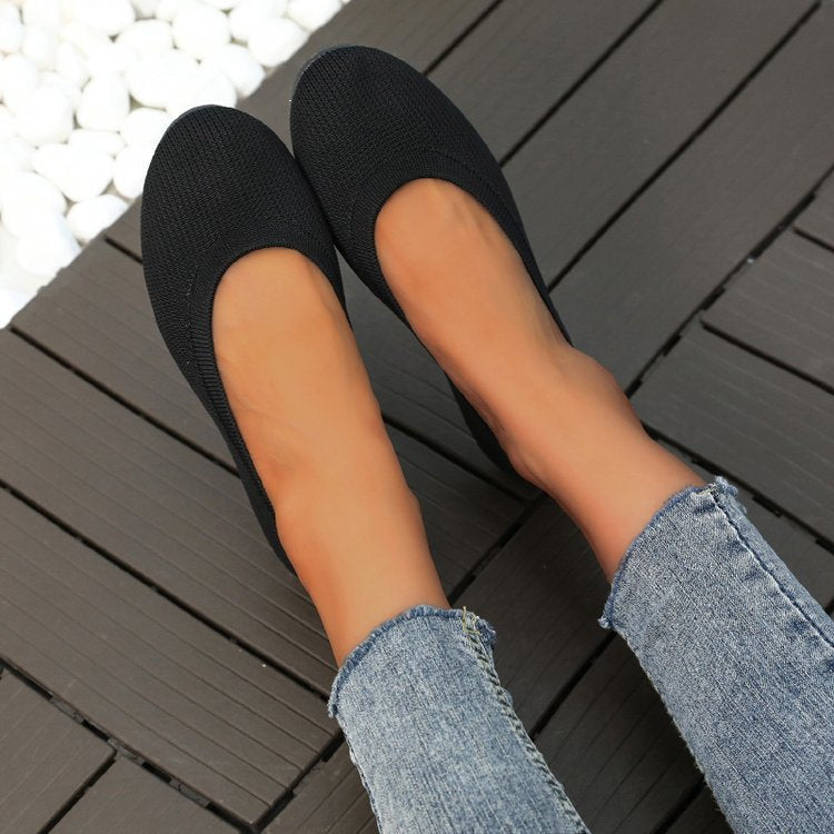 Kvinnors Ballerinas Slip-On Vävt Material med Halkfri Sula 9